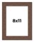 8x11 Wide Barnwood Picture Frame with UV-Resistant Acrylic & Acid Free Backing, Available in 6 Paint Finishes - Grey, Brown, White, and Black